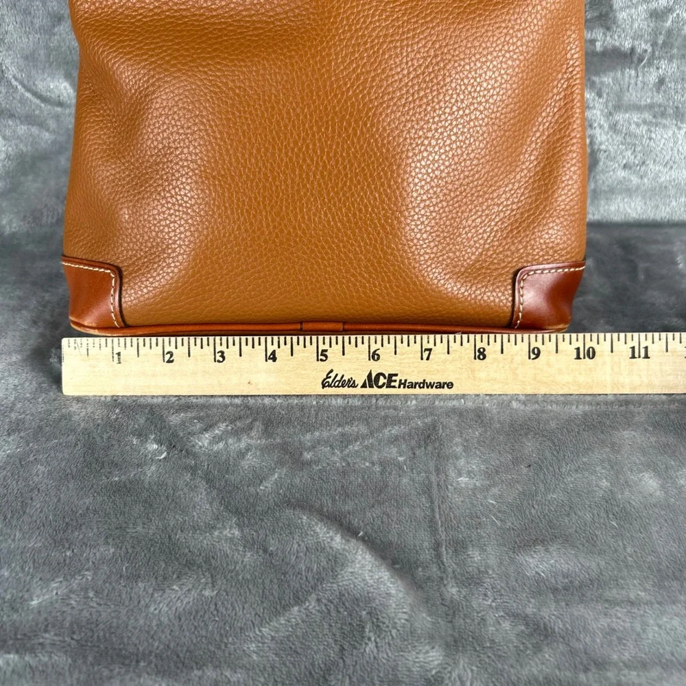 Dooney & Bourke Pebble Grain Leather North South Crossbody‎ Bag Caramel Tan